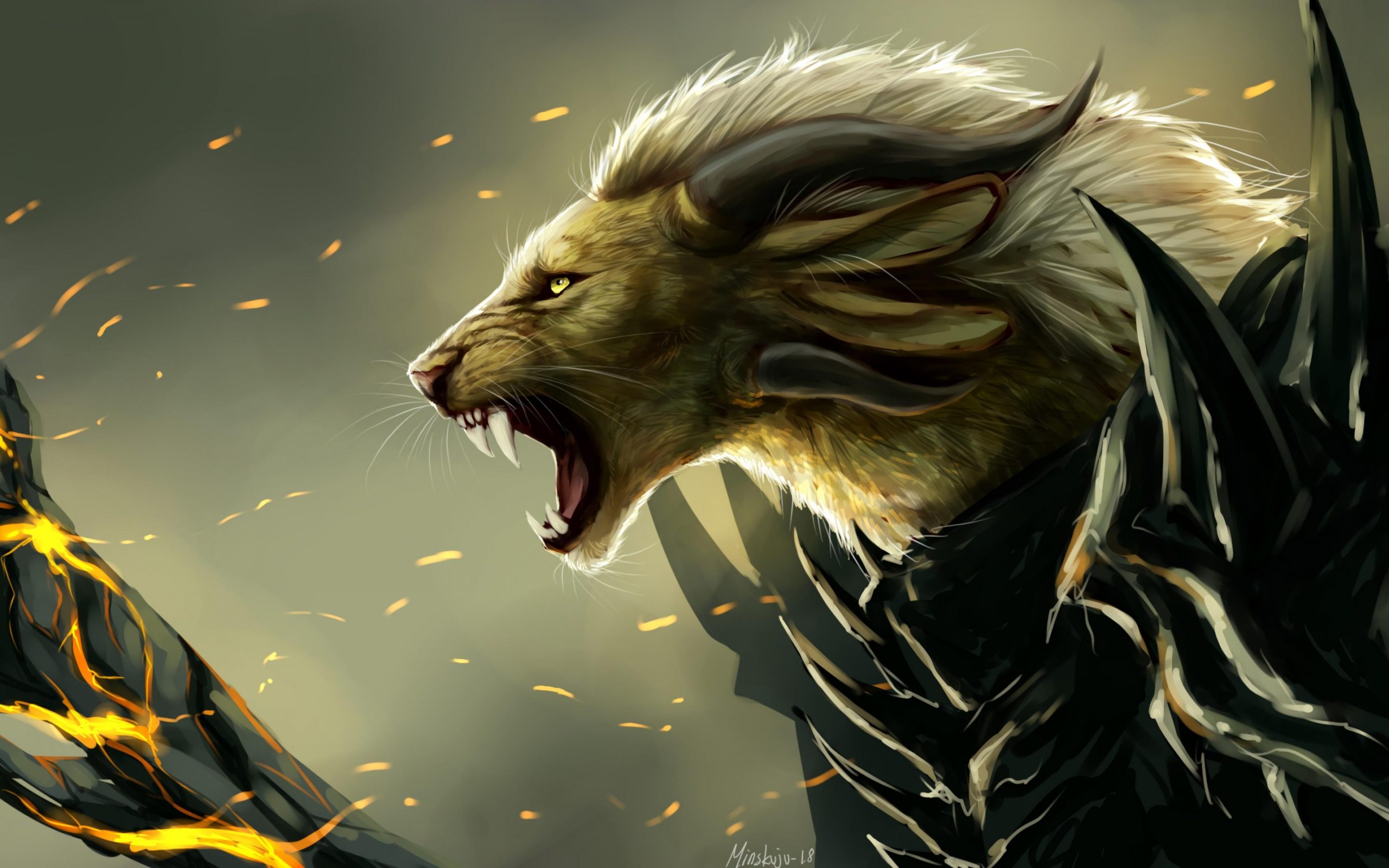 2880x1800_lion-grin-art-predator-fabulous-creature-mythical